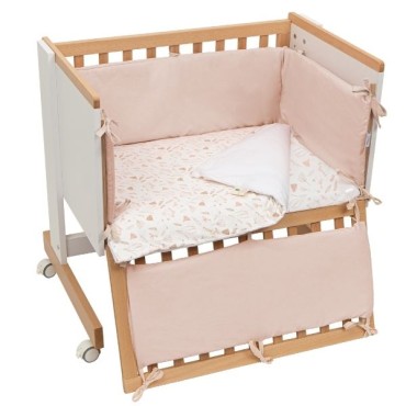 Bella & Saul Juego de ropa de cama para niña, bebé, niño, edredón de 3,  ajustado para una mini cuna portátil de 24 x 38 pulgadas (rosa), 24 x 38