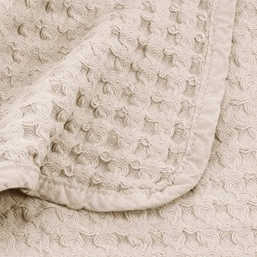 Manta crochet lino algodón  95x75 Rosa Bimbi