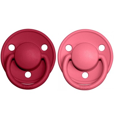 Pack 2 chupetes de lux coral/ruby Latex 0-3m