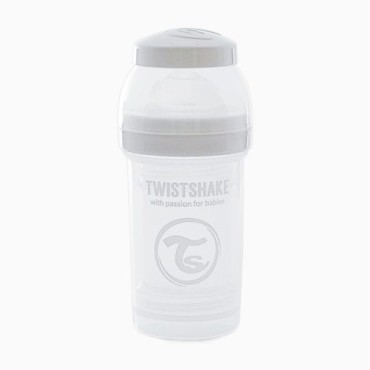 Biberón Anticólico tetina silicona 180ml/blanco Twistshake