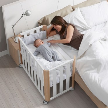 Minicuna Doco Sleeping 50x90 colchón incluído blanco natural